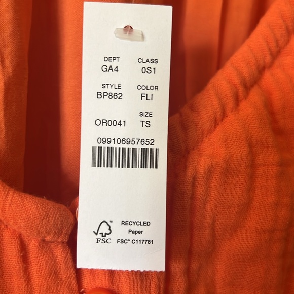 NWT J Crew Midi Gauze Dress Fire Lily — Small Tall - Picture 3 of 6